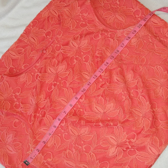 Kasper Orange Sleeveless Floral Lace Overlay Sheath Dress size 16 - Picture 9 of 11